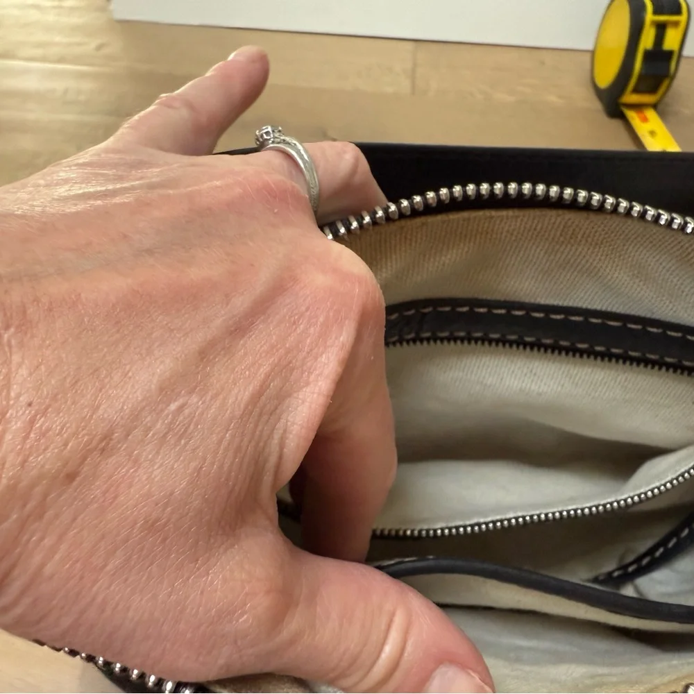 MICHAEL Michael Kors Black Studded Leather Shoulder Bag with Zippered Closure - Picture 13 of 16